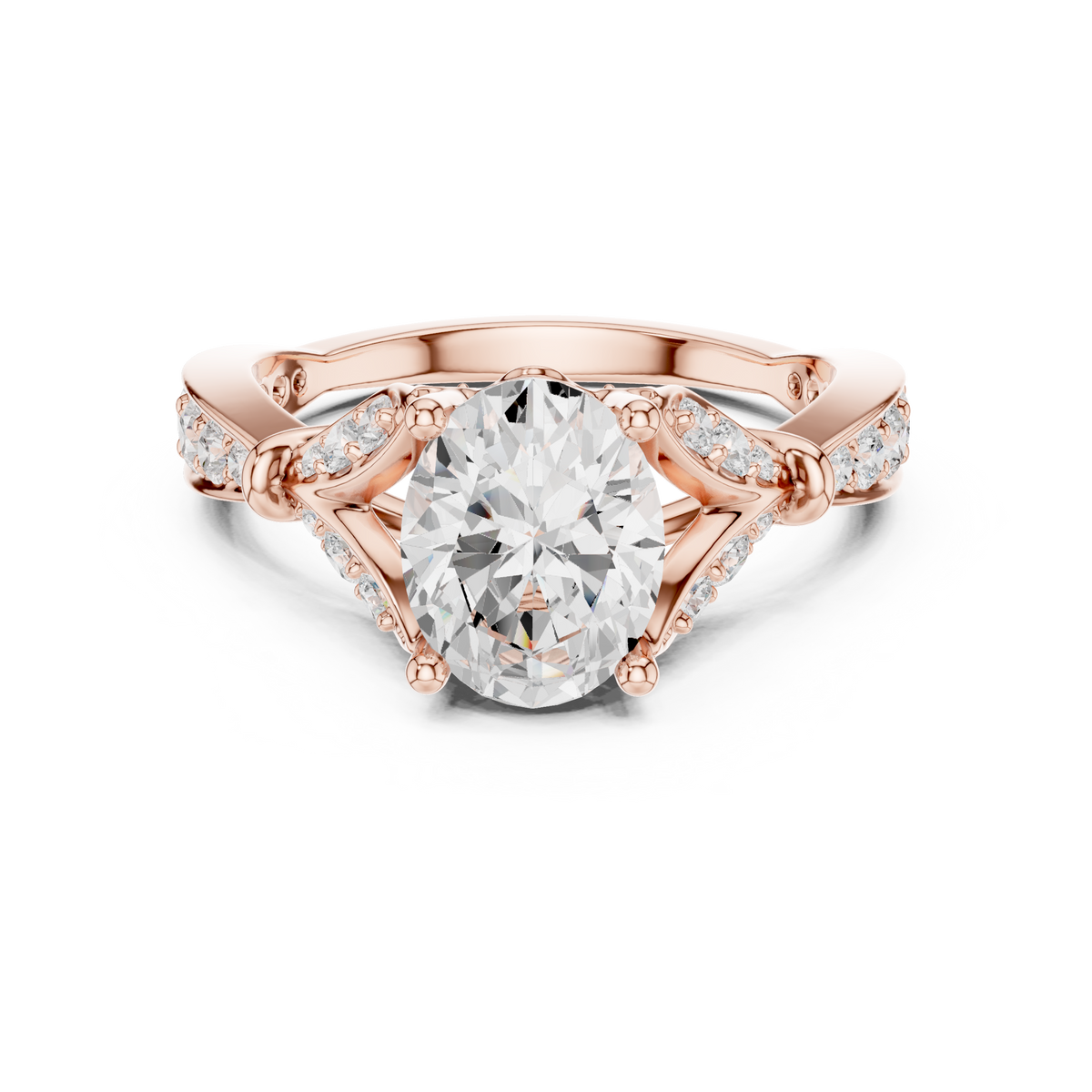 Oval Diamond Vintage Pavé Engagement Ring – view 5 of 12, lab grown diamond ring | Jewelix Atelier