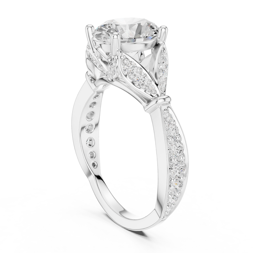 Oval Diamond Vintage Pavé Engagement Ring