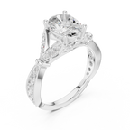 Oval Diamond Vintage Pavé Engagement Ring
