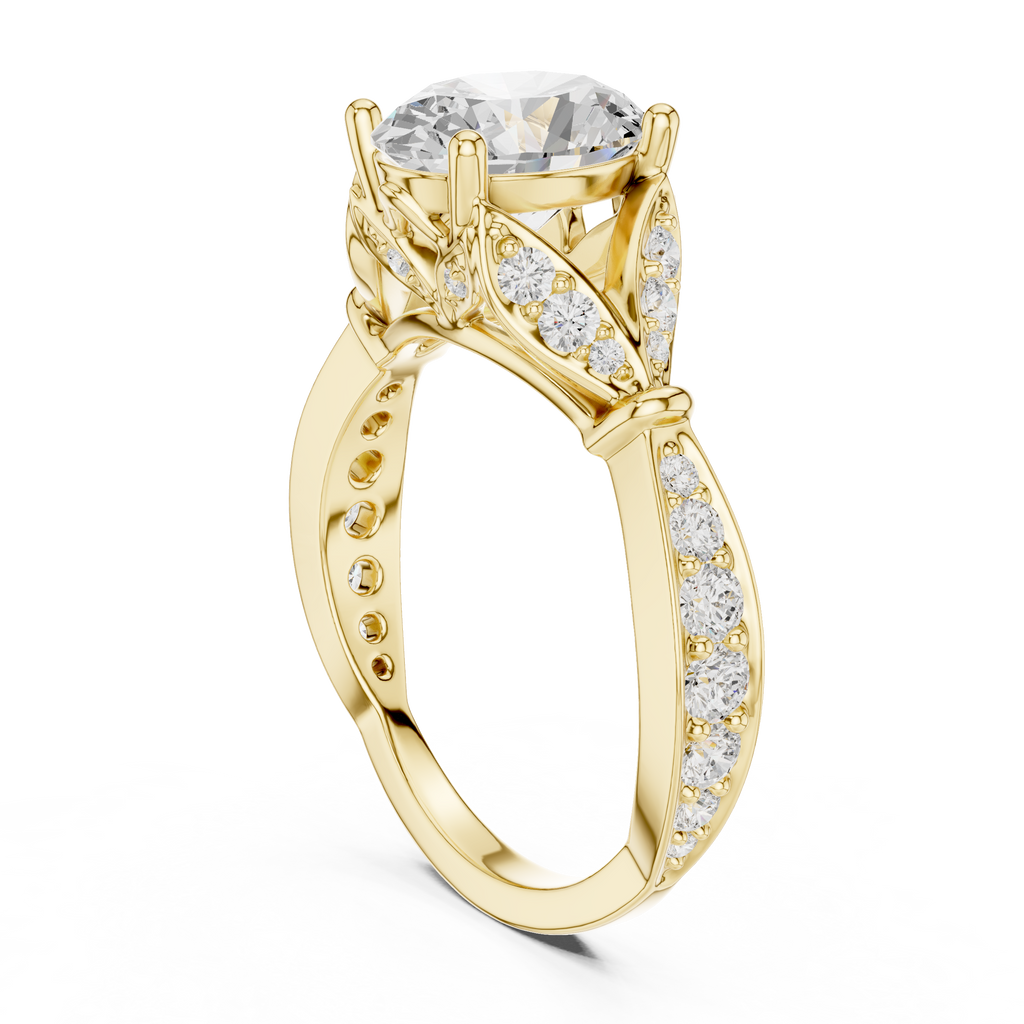 Oval Diamond Vintage Pavé Engagement Ring