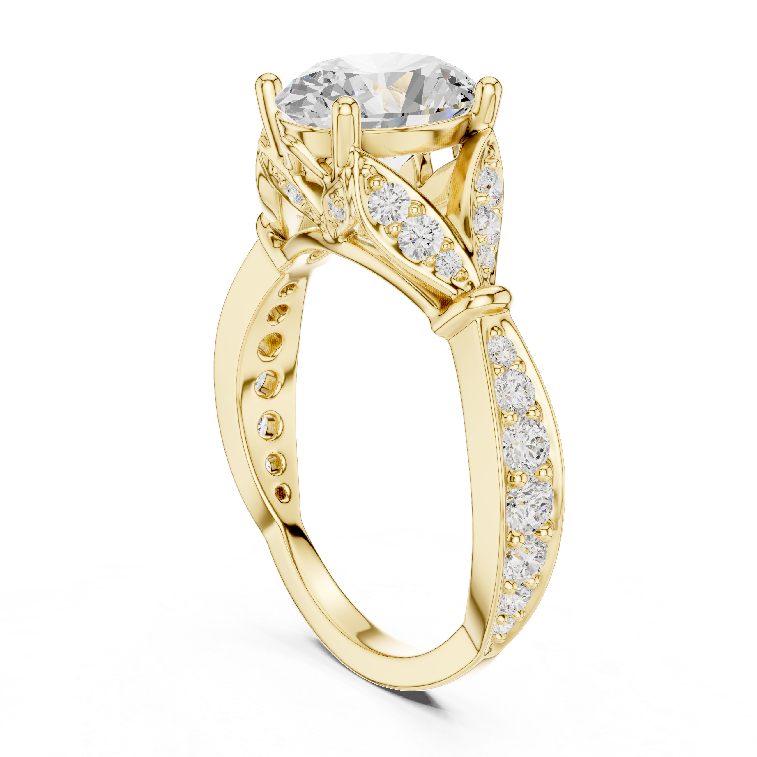 Oval Diamond Vintage Pavé Engagement Ring