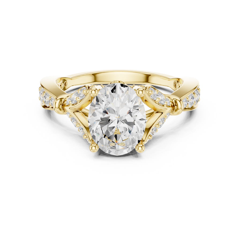 Oval Diamond Vintage Pavé Engagement Ring