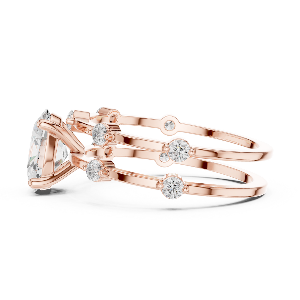 Oval Diamond Multi-Stone Engagement Ring