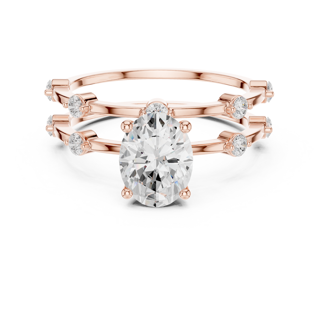 Oval Diamond Multi-Stone Engagement Ring