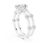 Oval Diamond Multi-Stone Engagement Ring