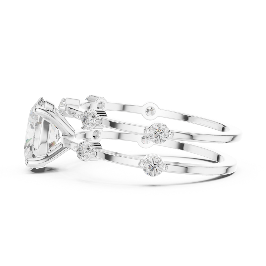 Oval Diamond Multi-Stone Engagement Ring