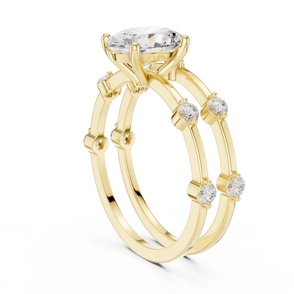 Oval Diamond Multi-Stone Engagement Ring