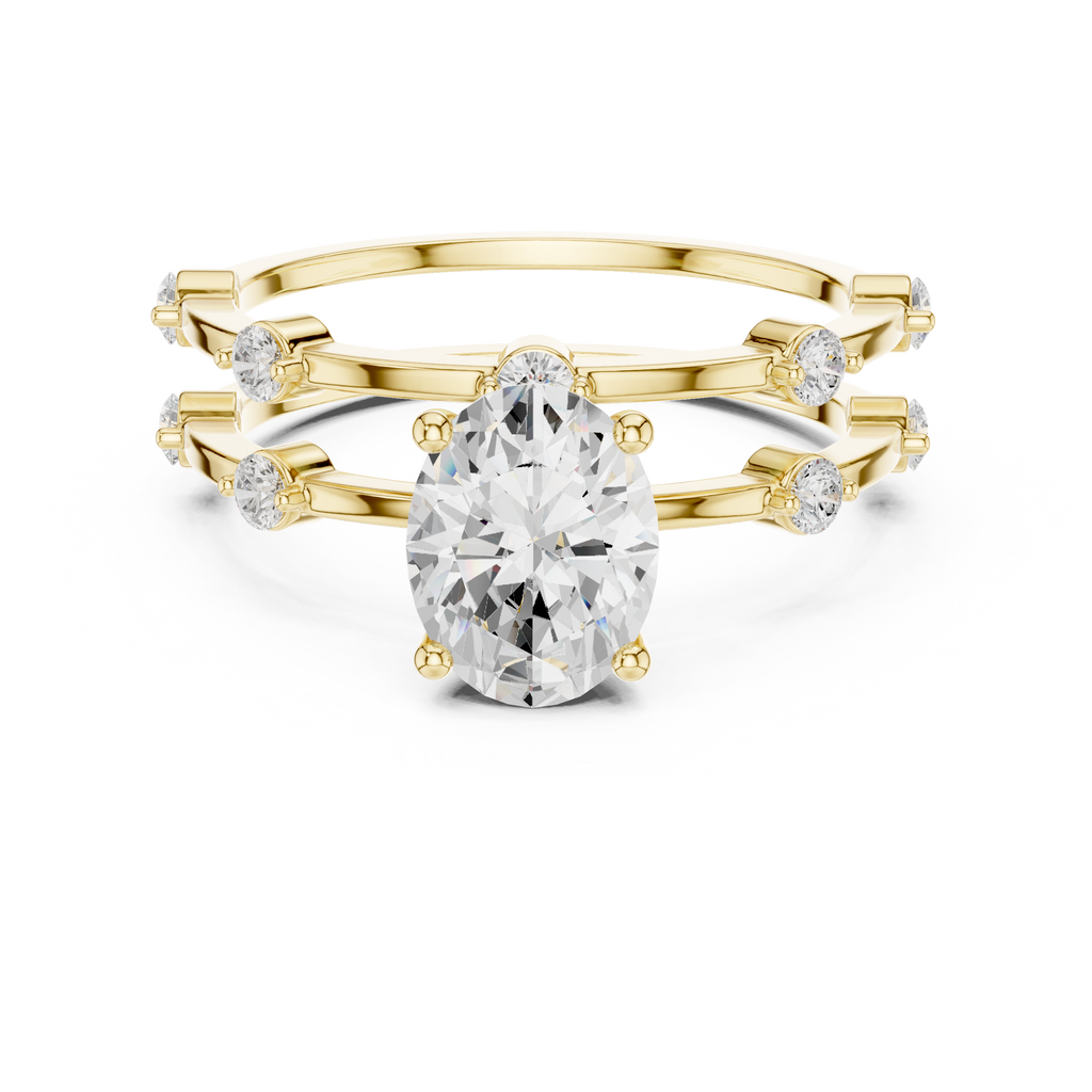 Oval Diamond Multi-Stone Engagement Ring