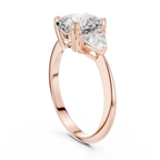 Cushion Cut Three Stone Diamond Engagement Ring