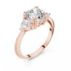 Cushion Cut Three Stone Diamond Engagement Ring