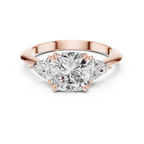Cushion Cut Three Stone Diamond Engagement Ring