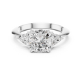 Cushion Cut Three Stone Diamond Engagement Ring