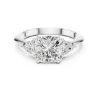 Cushion Cut Three Stone Diamond Engagement Ring