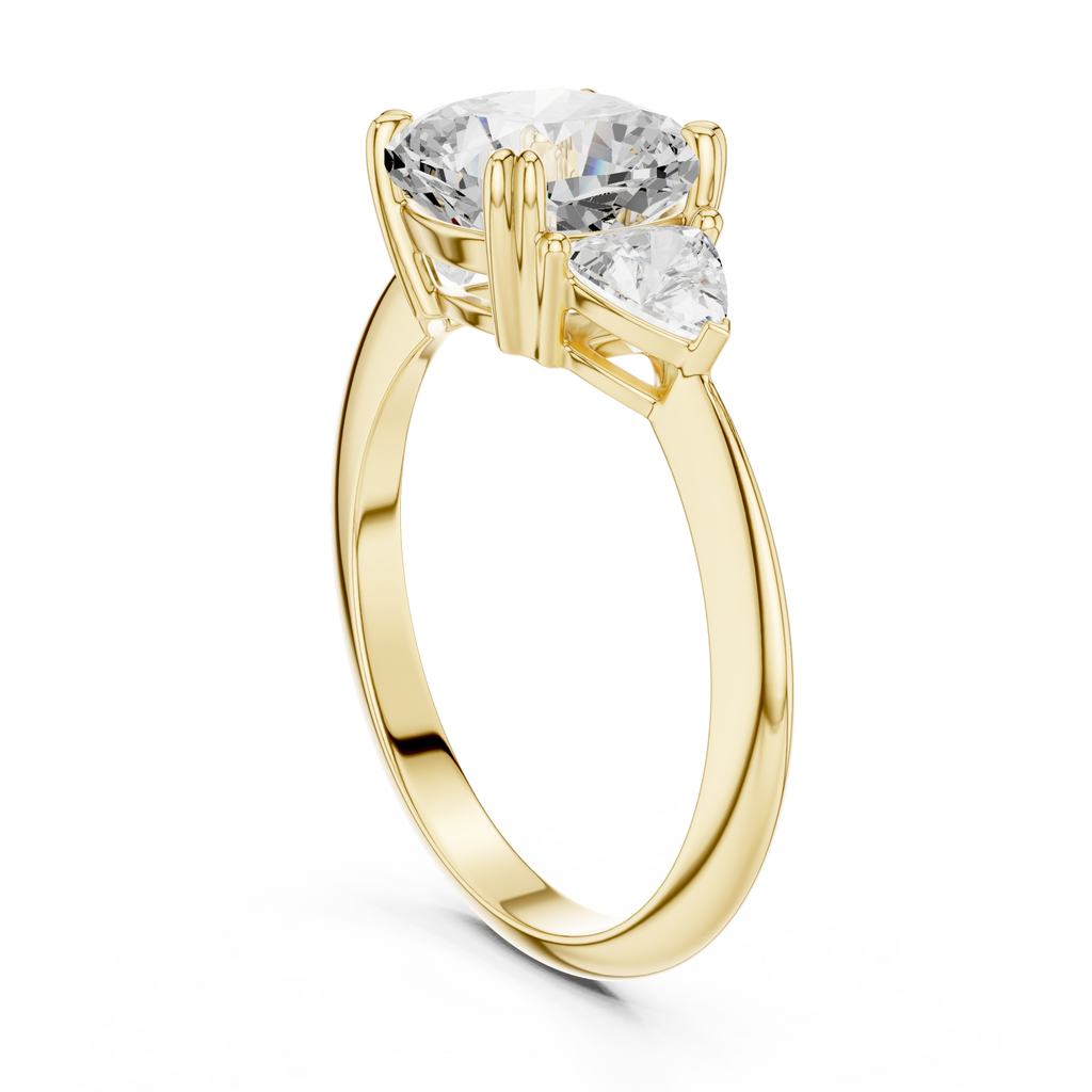 Cushion Cut Three Stone Diamond Engagement Ring