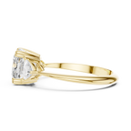 Cushion Cut Three Stone Diamond Engagement Ring