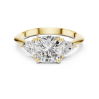 Cushion Cut Three Stone Diamond Engagement Ring