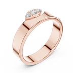 Three Stone Flush Set Diamond Band Ring