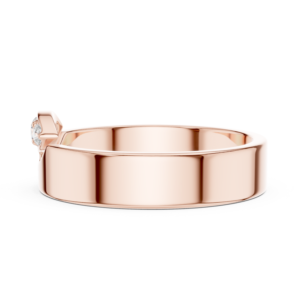 Three Stone Flush Set Diamond Band Ring