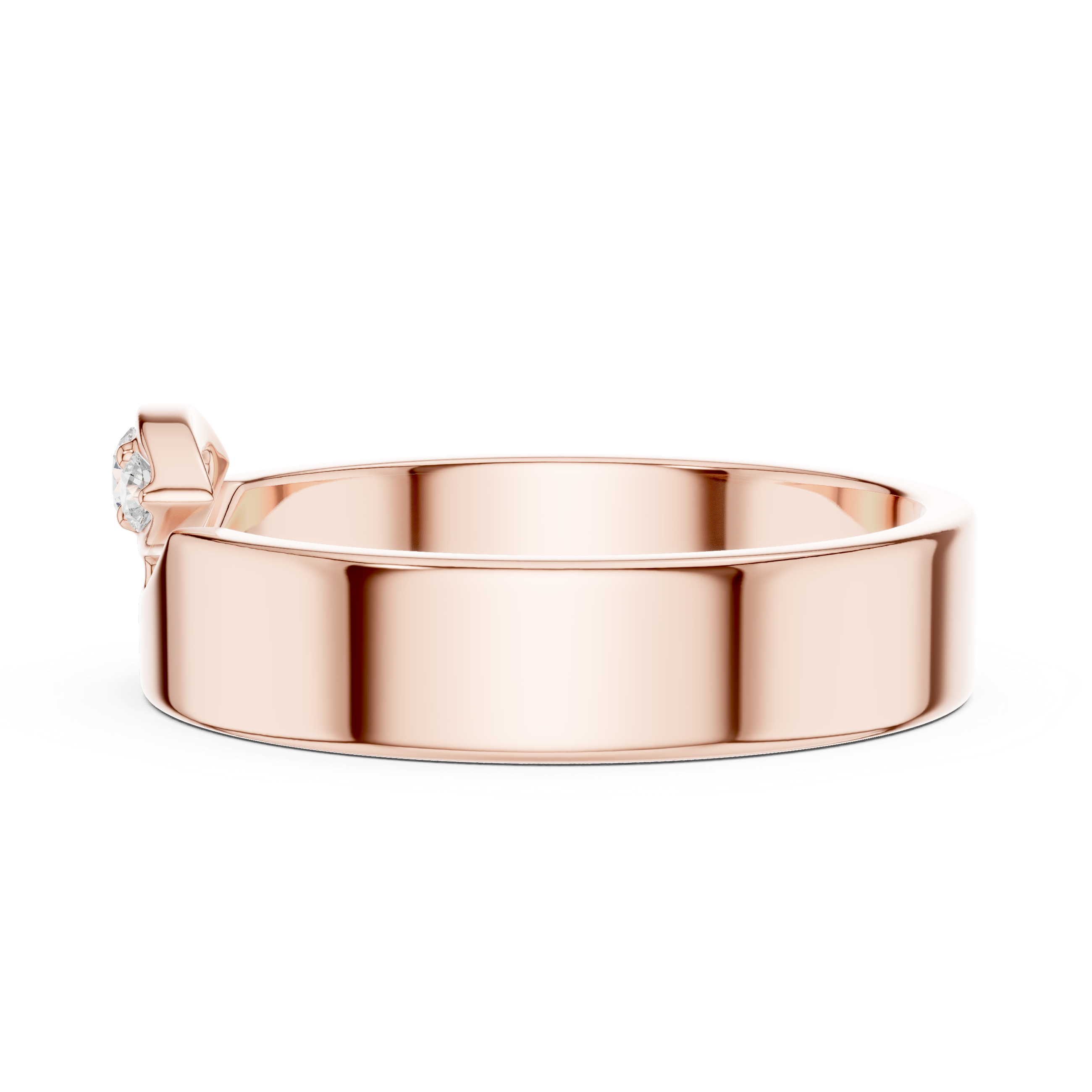 Three Stone Flush Set Diamond Band Ring