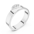 Three Stone Flush Set Diamond Band Ring