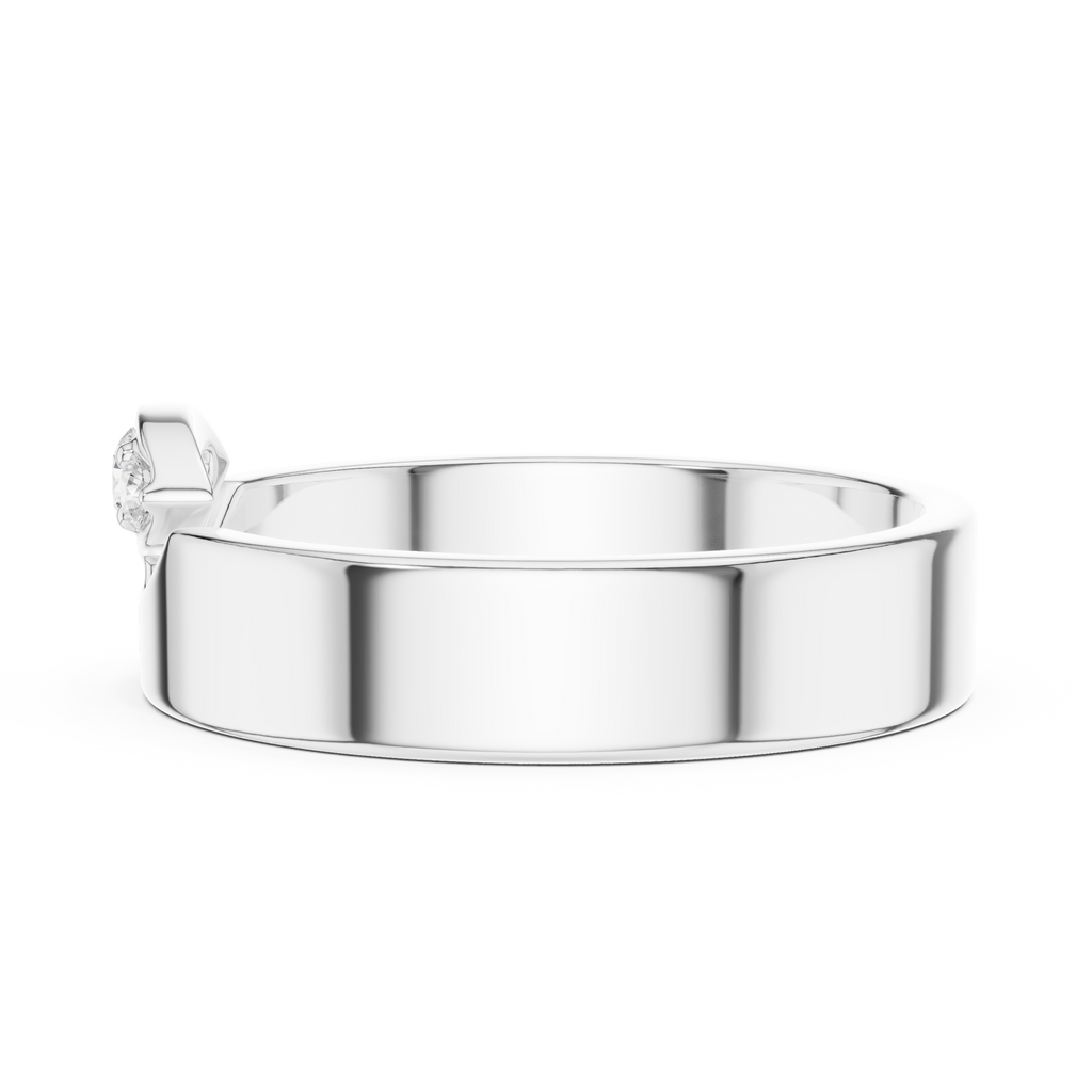 Three Stone Flush Set Diamond Band Ring