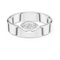 Three Stone Flush Set Diamond Band Ring