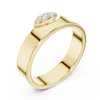 Three Stone Flush Set Diamond Band Ring