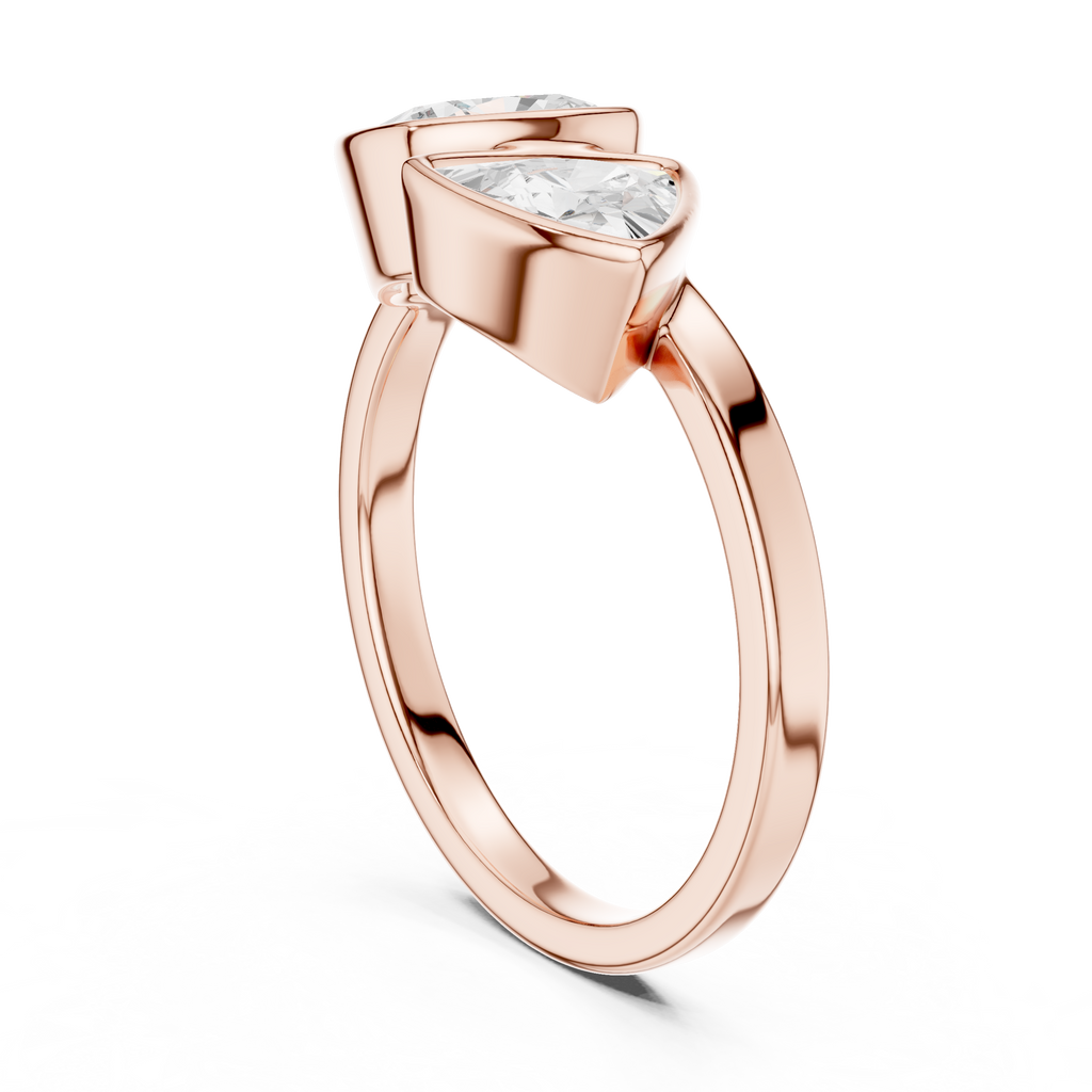 Cushion & Trillion Cut Two Stone Diamond Ring