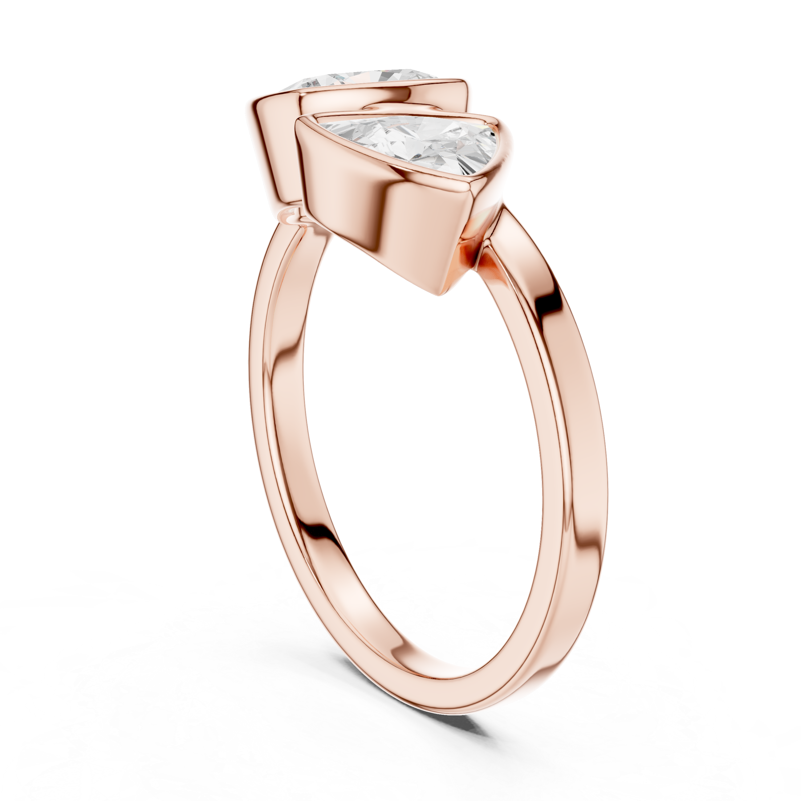 Cushion & Trillion Cut Two Stone Diamond Ring