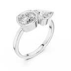 Cushion & Trillion Cut Two Stone Diamond Ring