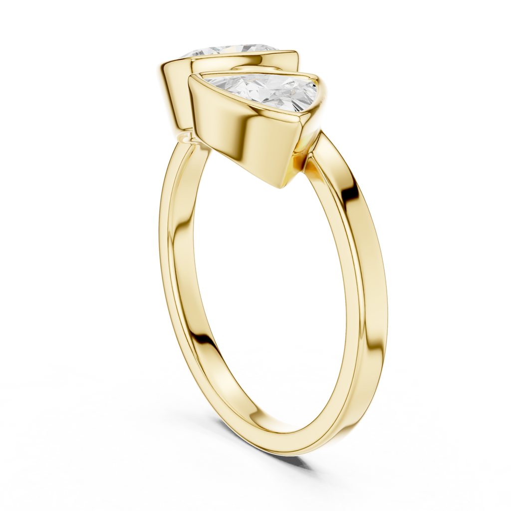 Cushion & Trillion Cut Two Stone Diamond Ring
