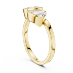Cushion & Trillion Cut Two Stone Diamond Ring