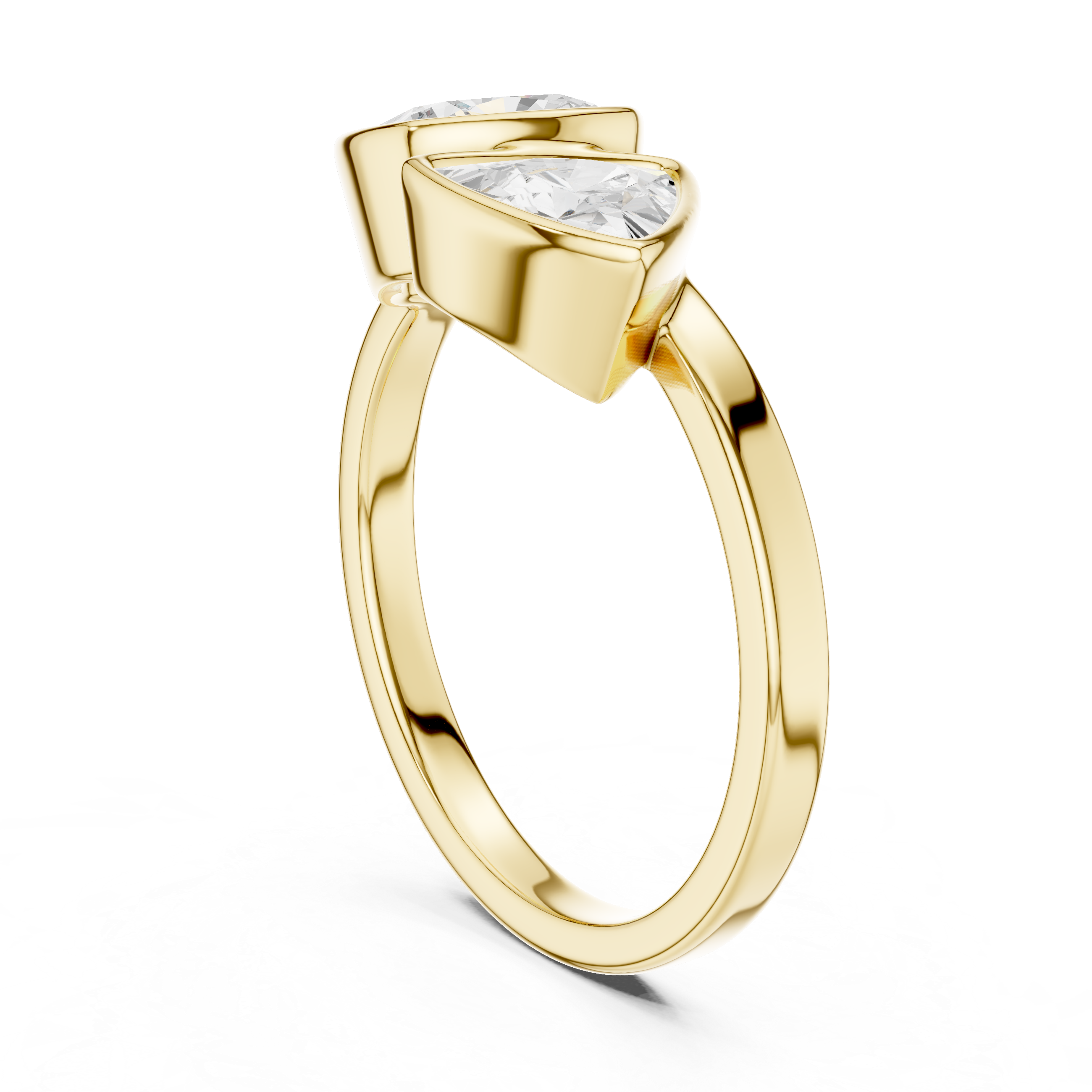 Cushion & Trillion Cut Two Stone Diamond Ring