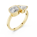 Cushion & Trillion Cut Two Stone Diamond Ring
