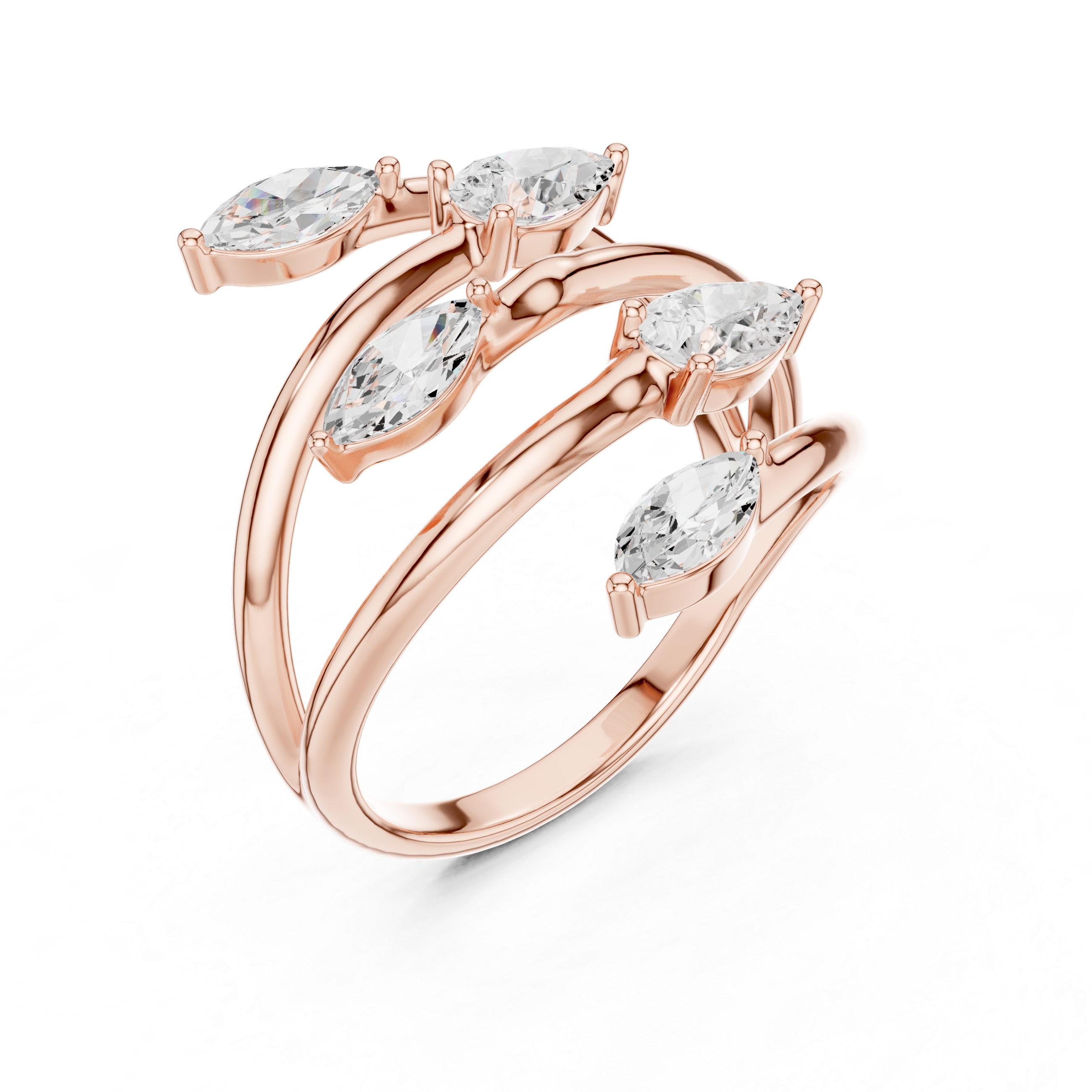 Pear & Marquise Diamond Five Stone Statement Ring