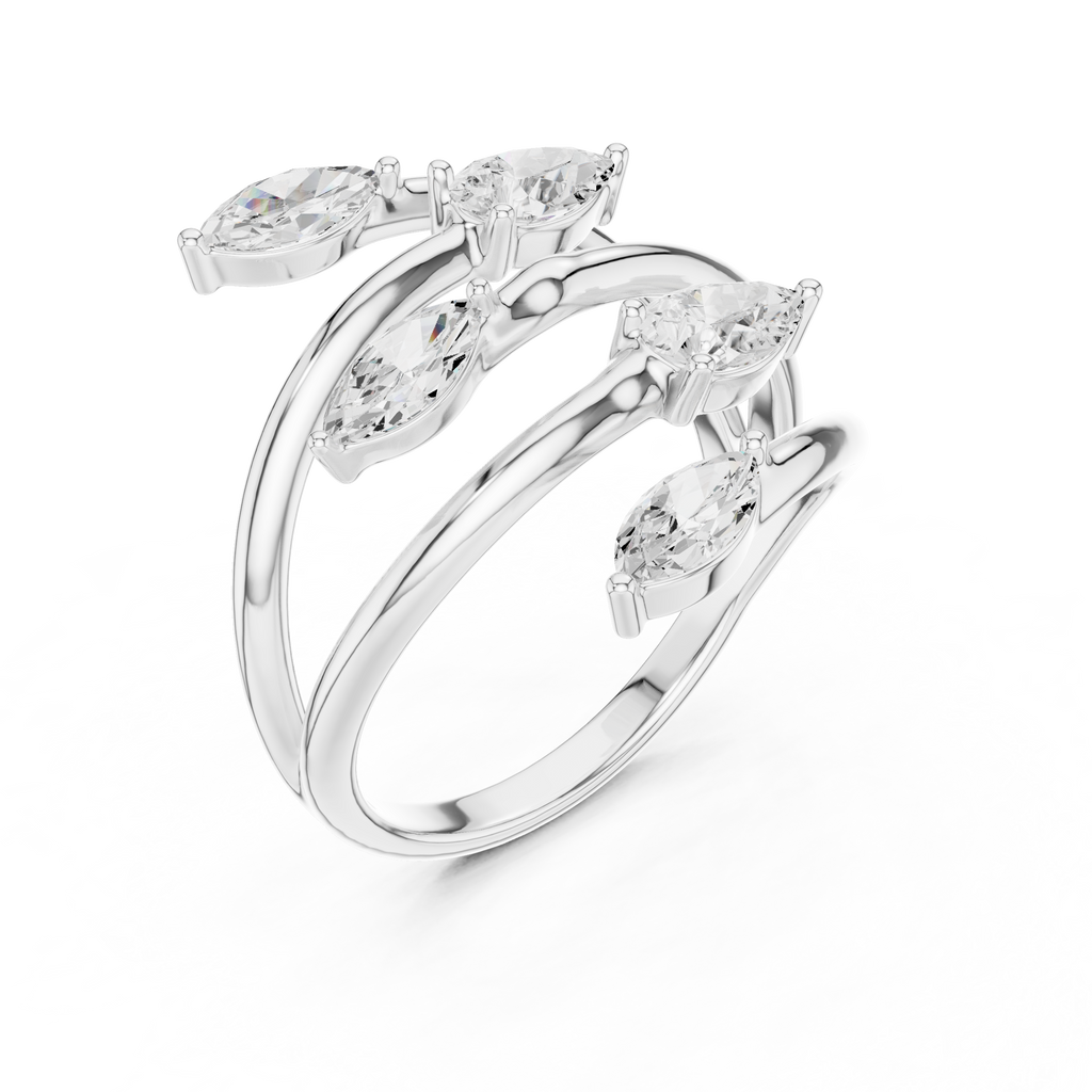 Pear & Marquise Diamond Five Stone Statement Ring