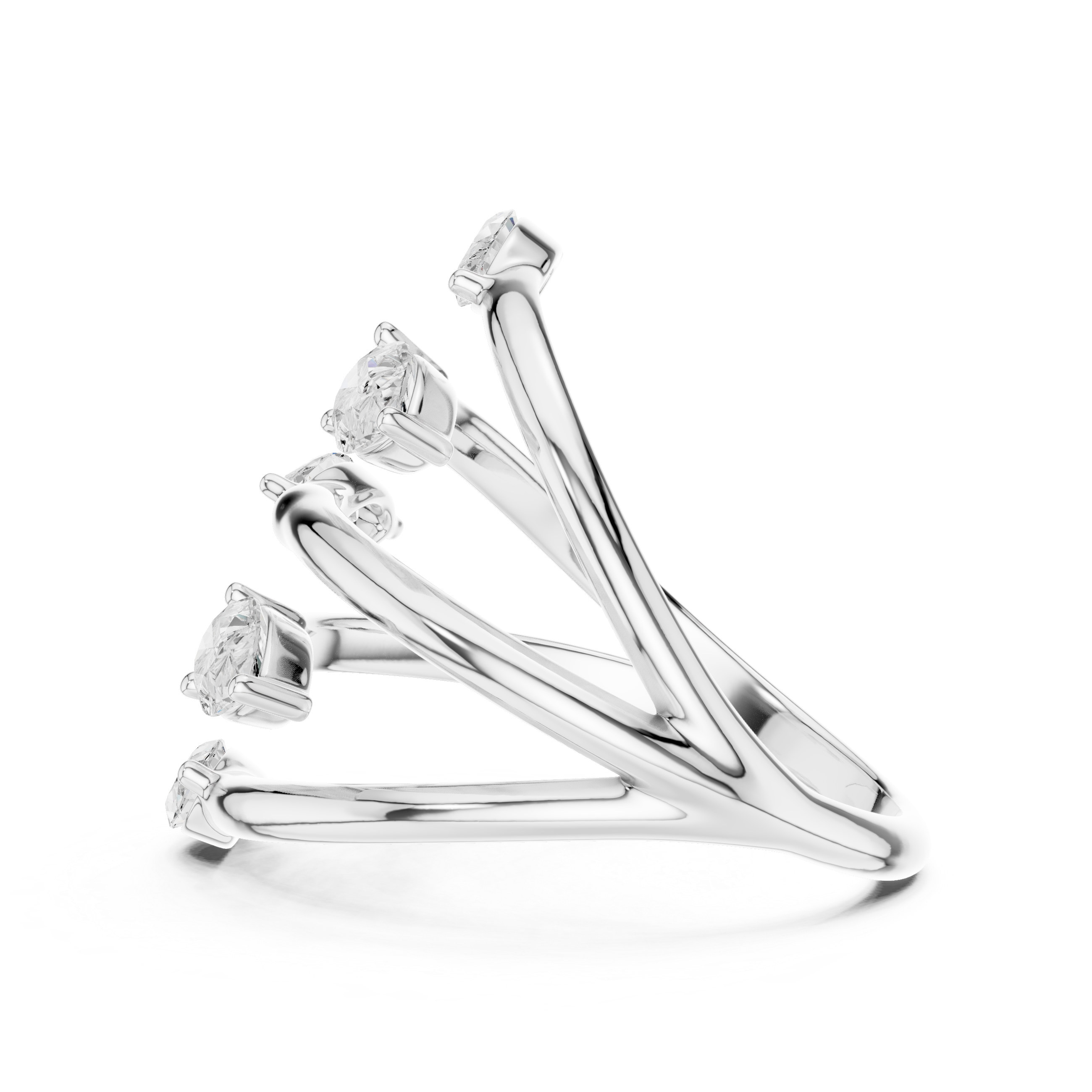 Pear & Marquise Diamond Five Stone Statement Ring