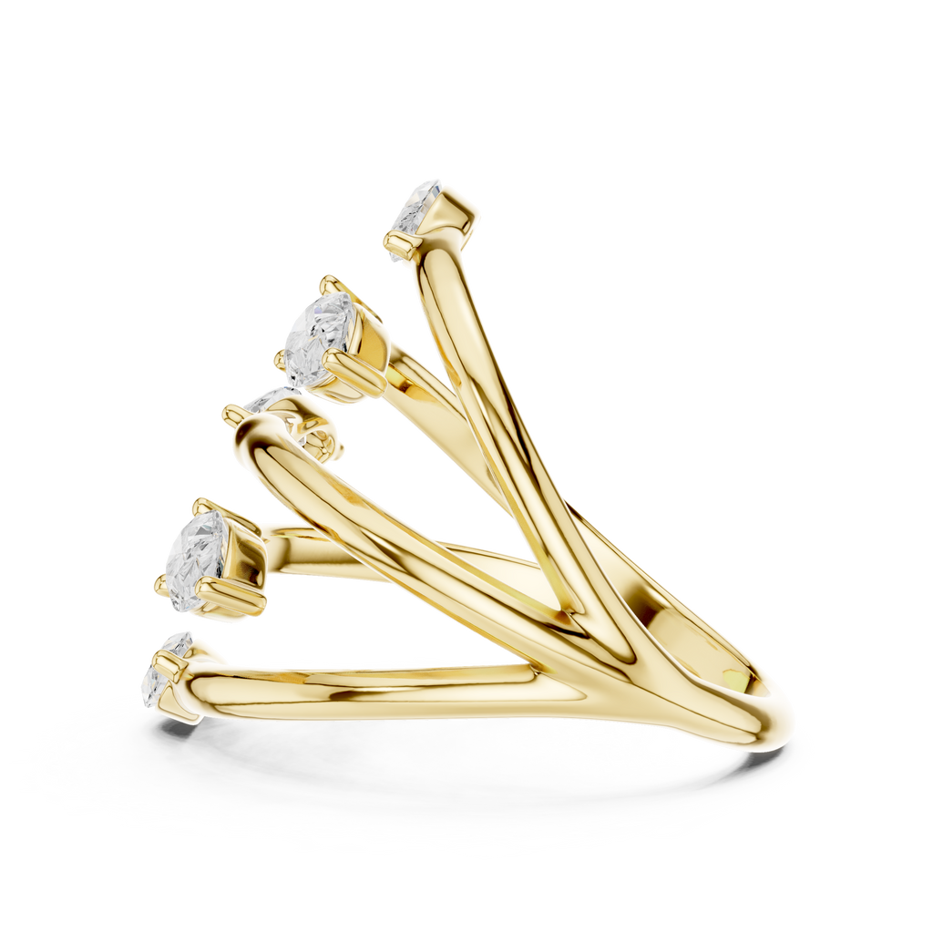 Pear & Marquise Diamond Five Stone Statement Ring