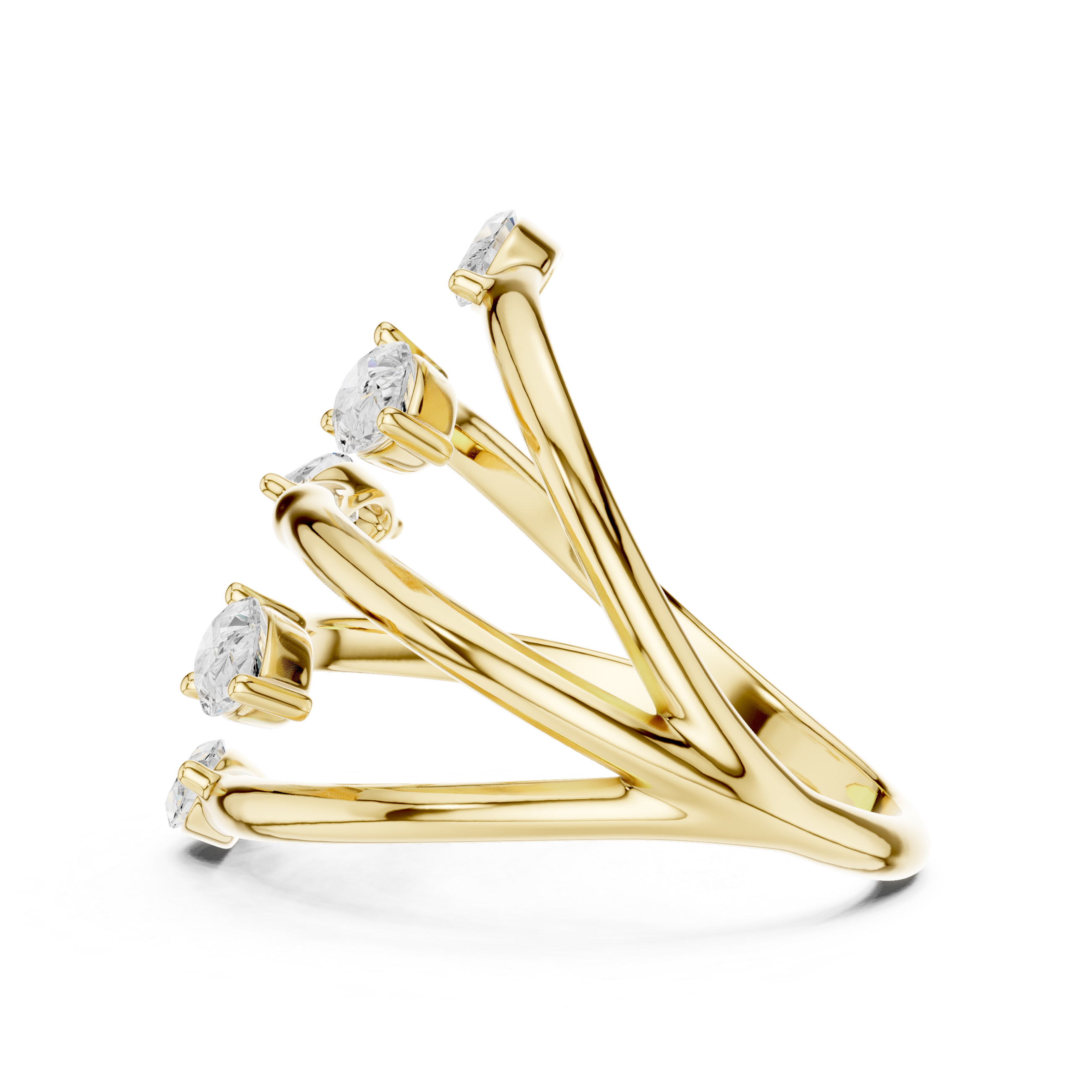 Pear & Marquise Diamond Five Stone Statement Ring