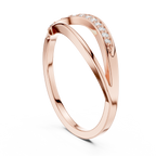 Curved Pavé Diamond Wedding Ring
