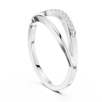 Curved Pavé Diamond Wedding Ring