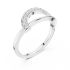 Curved Pavé Diamond Wedding Ring