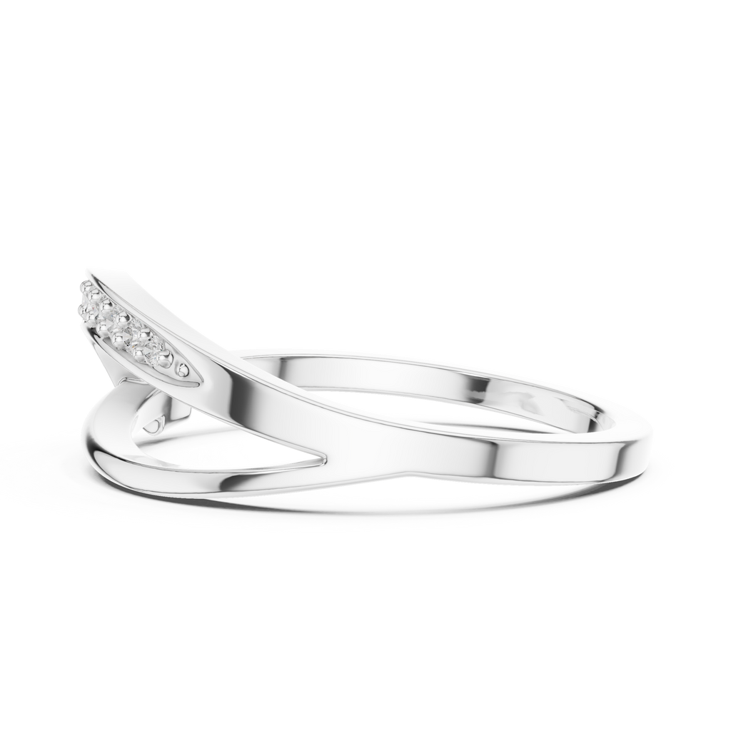 Curved Pavé Diamond Wedding Ring