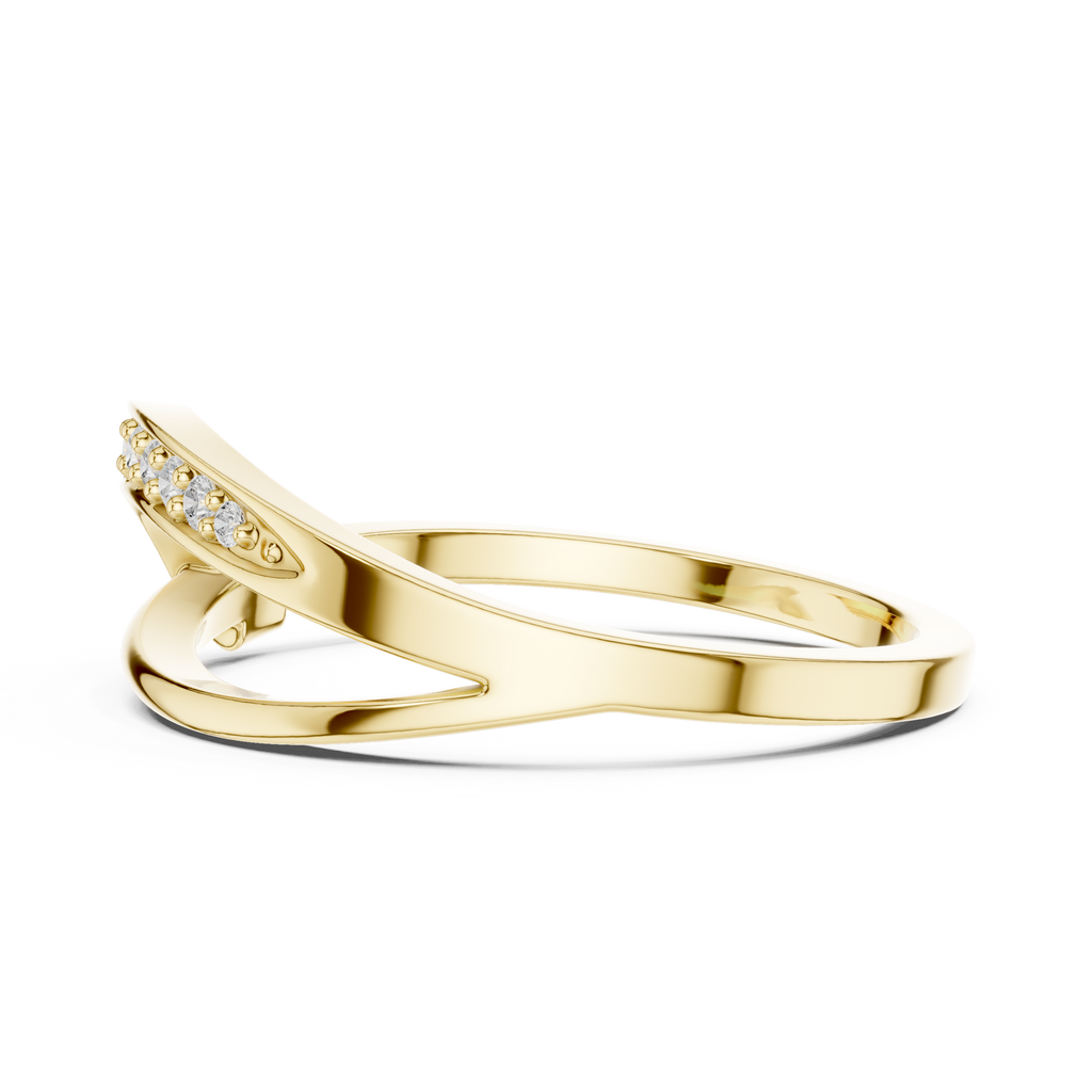 Curved Pavé Diamond Wedding Ring