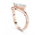 Marquise Cut Solitaire Diamond Bypass Ring
