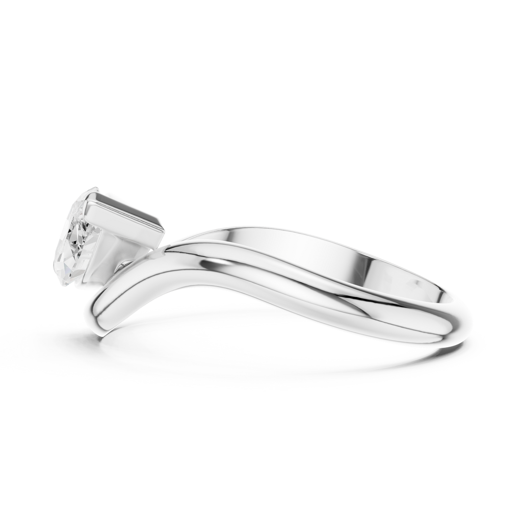 Marquise Cut Solitaire Diamond Bypass Ring