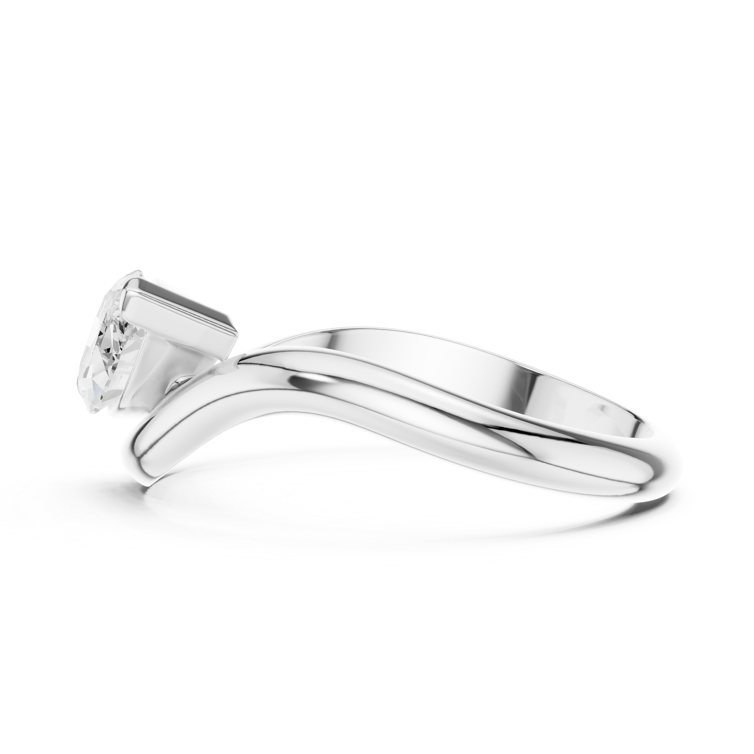 Marquise Cut Solitaire Diamond Bypass Ring