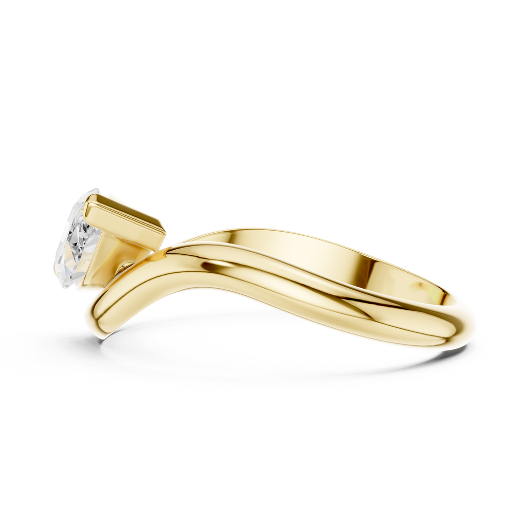Marquise Cut Solitaire Diamond Bypass Ring