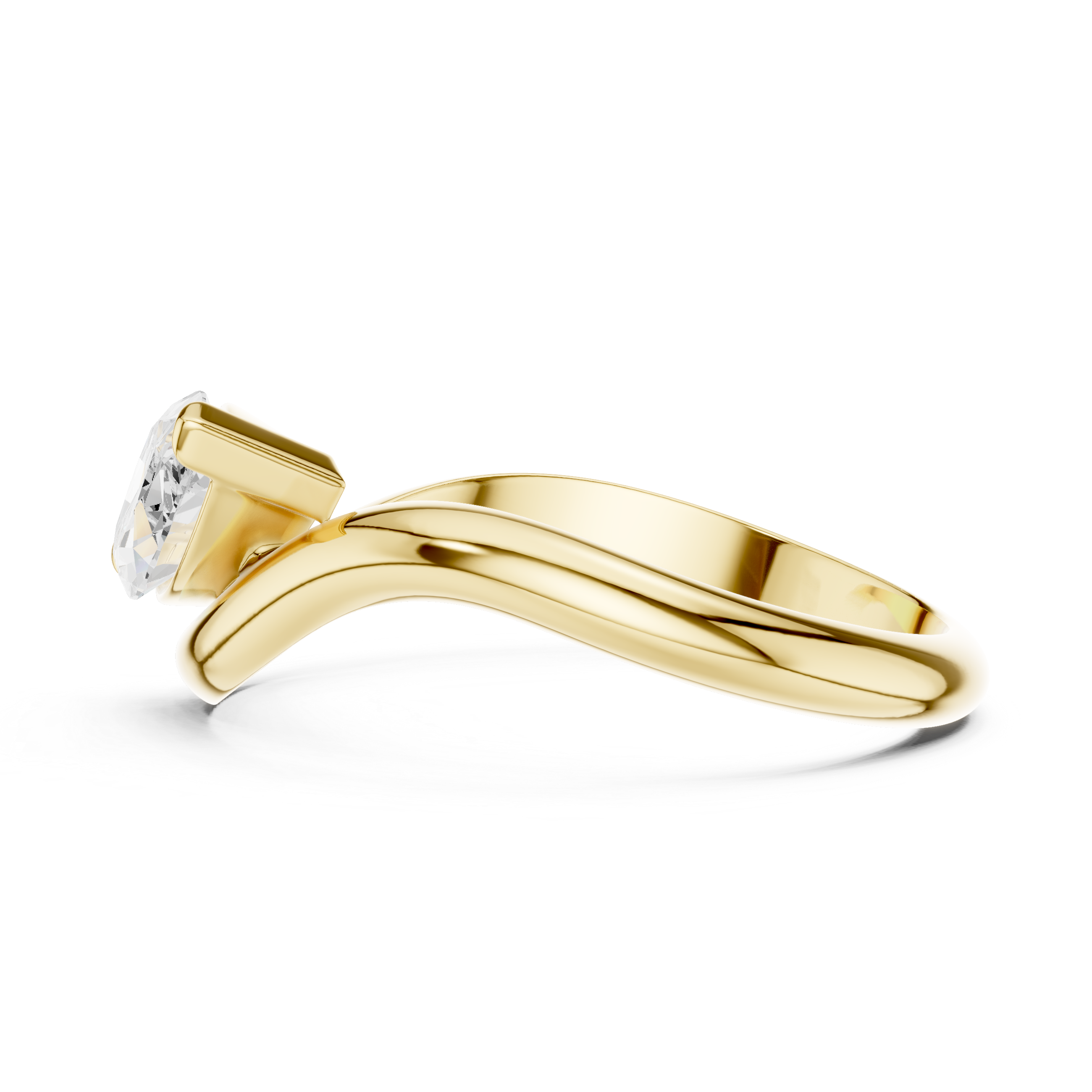Marquise Cut Solitaire Diamond Bypass Ring