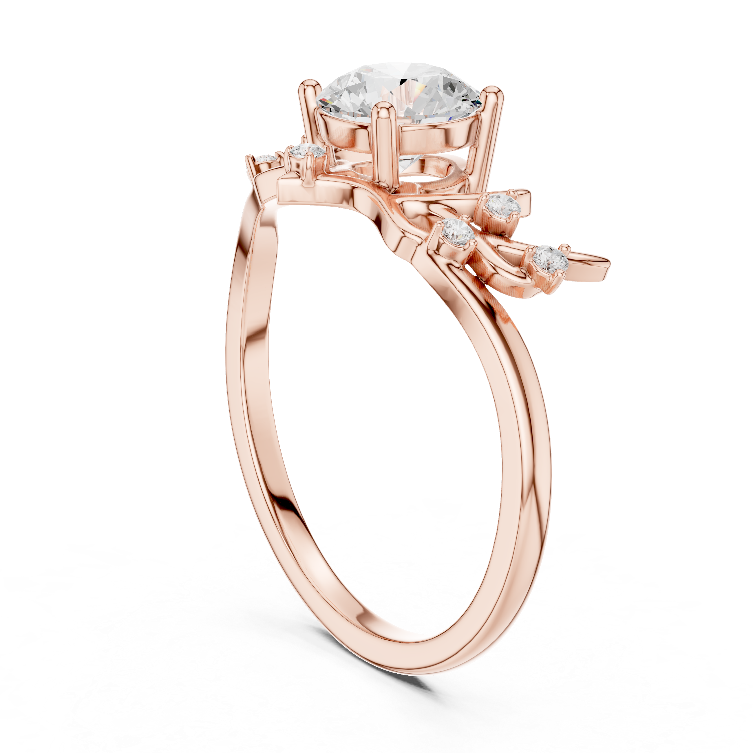 Nature-Inspired Diamond Engagement Ring